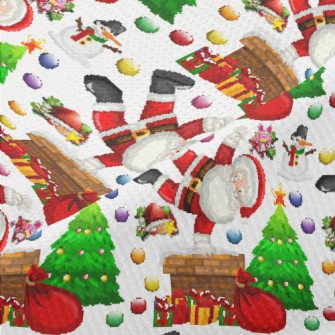 Santa Claus Climbing The Chimn Piqué