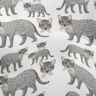 Cartoon Gray Fishing Cat Lightweight Performance Linen