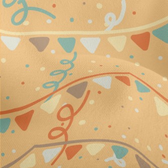 Hand Drawn Festive Decorations Lightweight Performance Linen