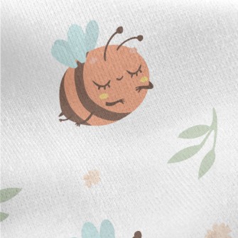 Cute Ladybug And Sunflower Jersey Backed Fleece