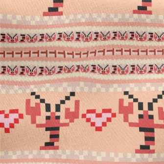 Pixel Style Lobster Jersey Backed Fleece