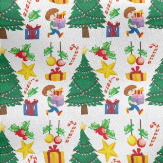 Happy Christmas Little Boy Jersey Backed Fleece