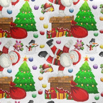 Santa Claus Climbing The Chimn Jersey Backed Fleece