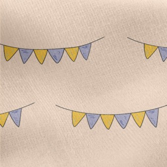 Hand Drawn Decorative Flags Jersey Backed Fleece