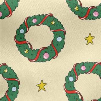 Christmas Wreath Decoration Jersey Backed Fleece