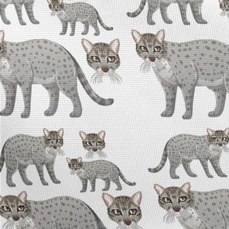 Cartoon Gray Fishing Cat Pongee
