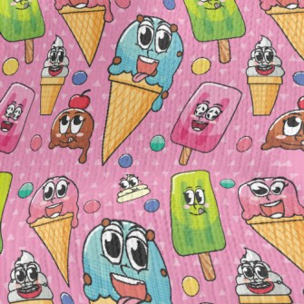 Cartoon Expression Ice Cream Stretch Jersey