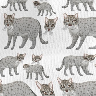 Cartoon Gray Fishing Cat Stretch Jersey