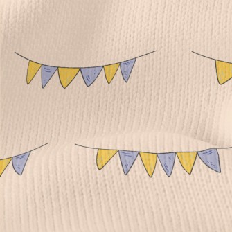 Hand Drawn Decorative Flags Stretch Jersey