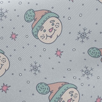 Snowman Head In Fur Hat Twill