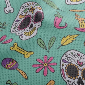 Mexican Classic Skull Athletic Mesh Flat Back