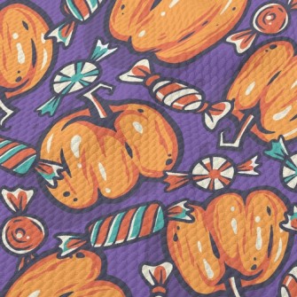 Halloween Pumpkin Candy Birdseye Piqué