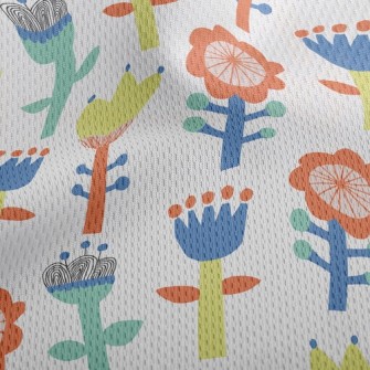 Fairy Forest Flowers Athletic Mesh Flat Back