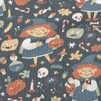 Evil Halloween Witch Birdseye Piqué