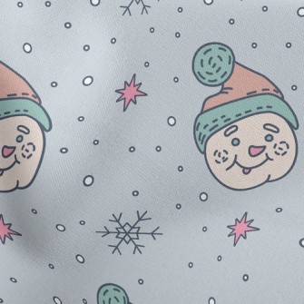 Snowman Head In Fur Hat Stretch Ponte