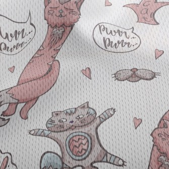 Stretching Kitten Athletic Mesh Flat Back