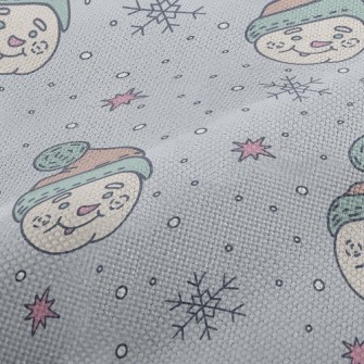 Snowman Head In Fur Hat Performance Linen