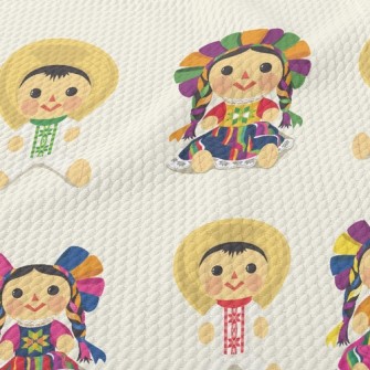 Mexican Traditional Doll Birdseye Piqué