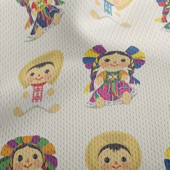 Mexican Traditional Doll Athletic Mesh Flat Back
