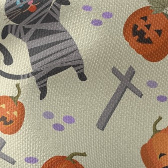 Black Cat And Halloween Pumpki Waterproof Canvas