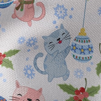 Kittens Celebrate Christmas Waterproof Canvas