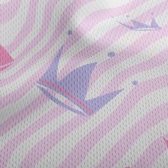 Striped Shiny Crown Athletic Mesh Flat Back