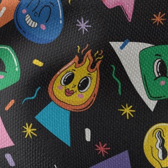 Cartoon Flame Smiley Waterproof Canvas