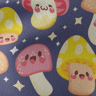Shiny Cartoon Mushrooms Waterproof Canvas