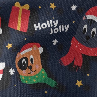 Christmas Cat Waterproof Canvas