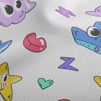 Video Game Style Pattern Athletic Mesh Flat Back