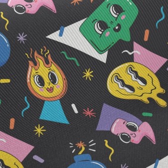 Cartoon Flame Smiley Twill