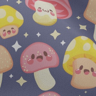 Shiny Cartoon Mushrooms Chiffon