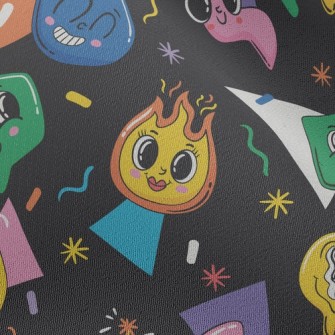 Cartoon Flame Smiley Chiffon