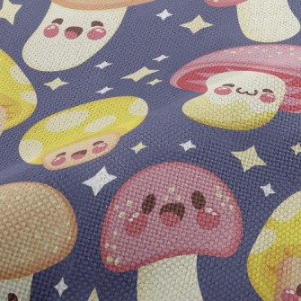 Shiny Cartoon Mushrooms Performance Linen