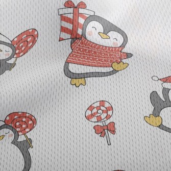 Happy Christmas Penguin Athletic Mesh Flat Back