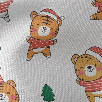 Happy Tiger Celebrates Christm Waterproof Canvas