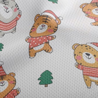 Happy Tiger Celebrates Christm Athletic Mesh Flat Back