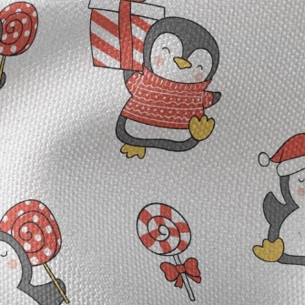Happy Christmas Penguin Waterproof Canvas