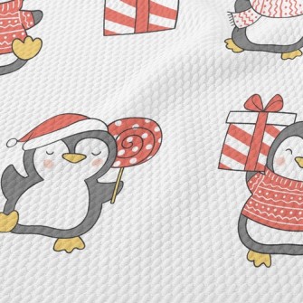 Happy Christmas Penguin Birdseye Piqué