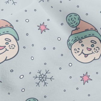 Snowman Head In Fur Hat Micro Fleece