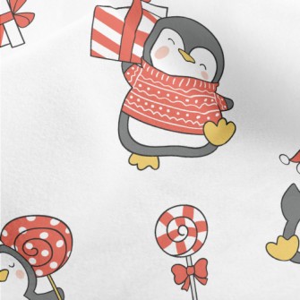 Happy Christmas Penguin Micro Fleece