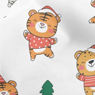 Happy Tiger Celebrates Christm Micro Fleece