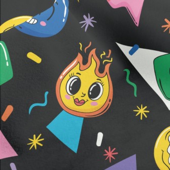 Cartoon Flame Smiley Micro Fleece