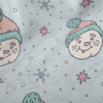 Snowman Head In Fur Hat Minky