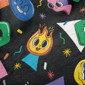 Cartoon Flame Smiley Minky