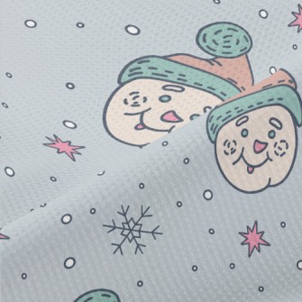 Snowman Head In Fur Hat Piqué