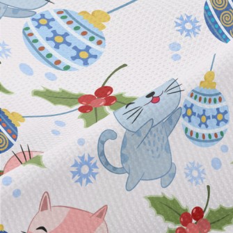 Kittens Celebrate Christmas Piqué