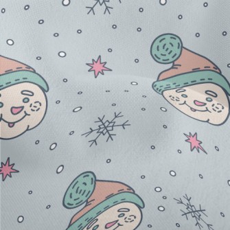 Snowman Head In Fur Hat Lightweight Performance Linen