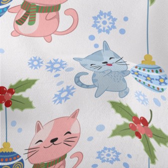 Kittens Celebrate Christmas Lightweight Performance Linen