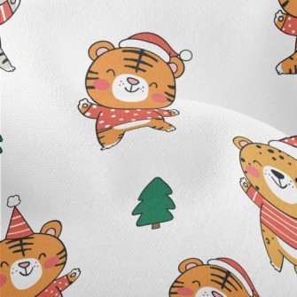 Happy Tiger Celebrates Christm Lightweight Performance Linen